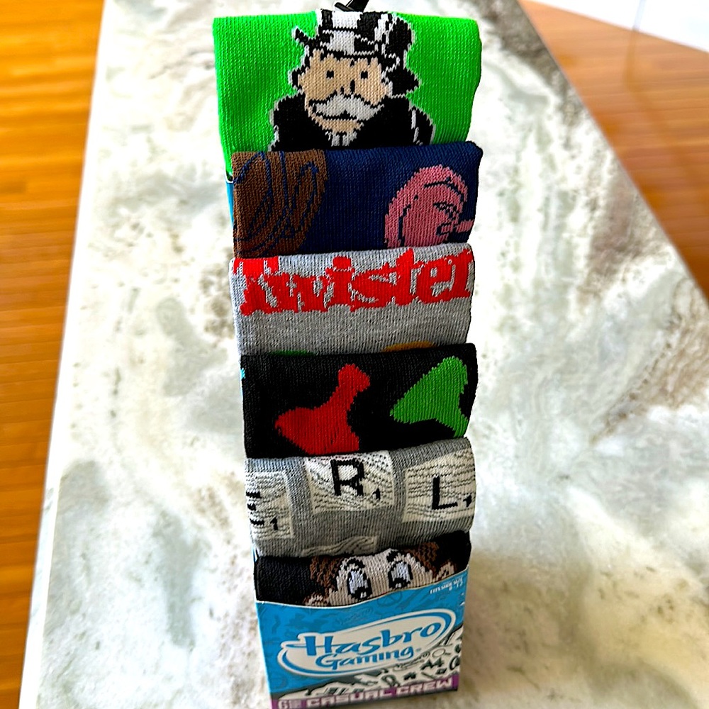 6 pairs Hasbro gaming crew socks lot